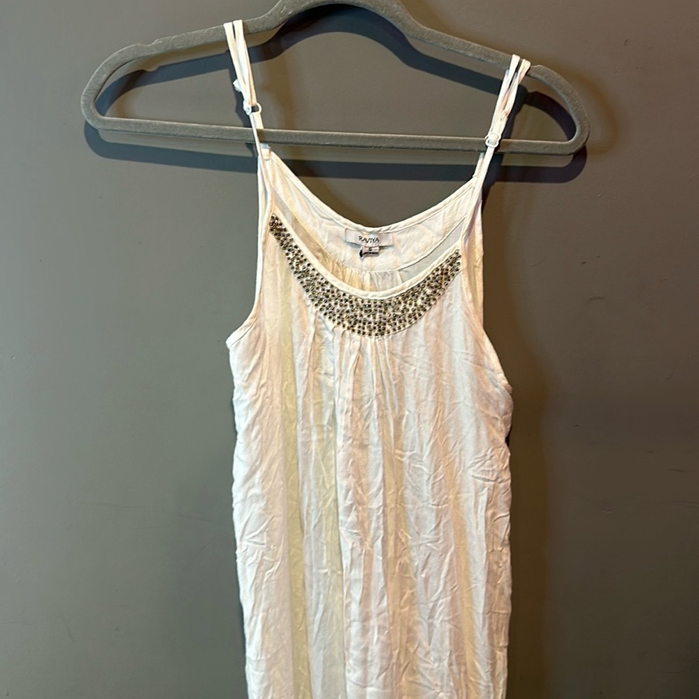 New woman’s maxi dress size small white beaded